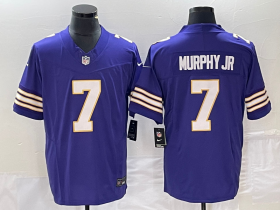 Wholesale Cheap Men\'s Minnesota Vikings #7 Byron Murphy Jr Purple 2023 FUSE Vapor Limited Throwback Stitched Jersey