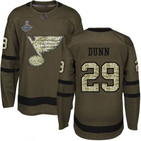 Wholesale Cheap Adidas Blues #29 Vince Dunn Green Salute to Service Stanley Cup Champions Stitched NHL Jersey