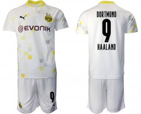 Wholesale Cheap Men 2020-2021 club Dortmund Second away 9 white Soccer Jerseys