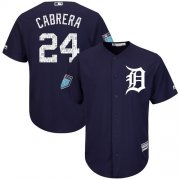 Wholesale Cheap Tigers #24 Miguel Cabrera Navy Blue 2018 Spring Training Cool Base Stitched MLB Jersey