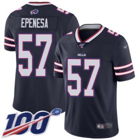 Wholesale Cheap Nike Bills #57 A.J. Epenesas Navy Men\'s Stitched NFL Limited Inverted Legend 100th Season Jersey
