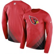 Wholesale Cheap Men's Arizona Cardinals Nike Red Sideline Legend Prism Performance Long Sleeve T-Shirt