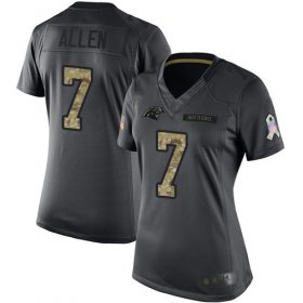 Wholesale Cheap Nike Panthers #7 Kyle Allen Black Women\'s Stitched NFL Limited 2016 Salute to Service Jersey