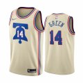 Wholesale Cheap Philadelphia 76ers #14 Danny Green Cream NBA Swingman 2020-21 Earned Edition Jersey