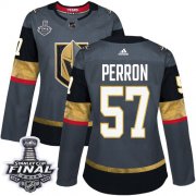 Wholesale Cheap Adidas Golden Knights #57 David Perron Grey Home Authentic 2018 Stanley Cup Final Women's Stitched NHL Jersey