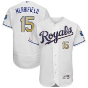 Wholesale Cheap Kansas City Royals #15 Whit Merrifield Majestic Alternate Authentic Collection Flex Base Player Jersey White