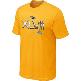 Wholesale Cheap Men\'s Baltimore Ravens 2012 Super Bowl XLVII On Our Way T-Shirt Yellow