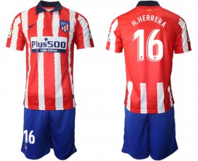 Wholesale Cheap Men 2020-2021 club Atletico Madrid home 16 red Soccer Jerseys