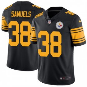 Wholesale Cheap Nike Steelers #38 Jaylen Samuels Black Men\'s Stitched NFL Limited Rush Jersey