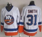Wholesale Cheap Islanders #31 Billy Smith White CCM Throwback Stitched NHL Jersey