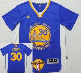 Wholesale Cheap Men\'s Golden State Warriors #30 Stephen Curry 2015 The Finals New Blue Short-Sleeved Jersey