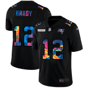 Cheap Tampa Bay Buccaneers #12 Tom Brady Men's Nike Multi-Color Black 2020 NFL Crucial Catch Vapor Untouchable Limited Jersey