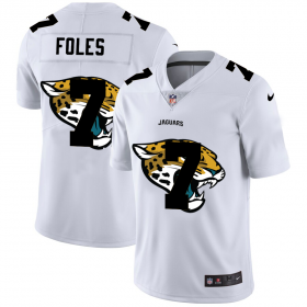 Wholesale Cheap Jacksonville Jaguars #7 Nick Foles White Men\'s Nike Team Logo Dual Overlap Limited NFL Jersey