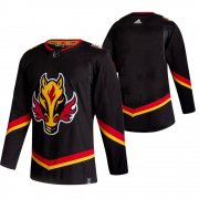 Wholesale Cheap Calgary Flames Blank Black Men's Adidas 2020-21 Reverse Retro Alternate NHL Jersey