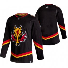 Wholesale Cheap Calgary Flames Blank Black Men\'s Adidas 2020-21 Reverse Retro Alternate NHL Jersey