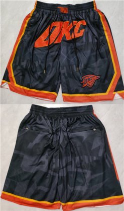 Cheap Men\'s Oklahoma City Thunder Black City Edition Shorts (Run Small)