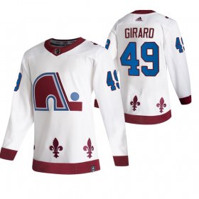 Wholesale Cheap Colorado Avalanche #49 Samuel Girard White Men\'s Adidas 2020-21 Reverse Retro Alternate NHL Jersey