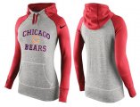 Wholesale Cheap Women's Nike Chicago Bears Performance Hoodie Grey & Red