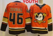 Wholesale Cheap Youth Anaheim Ducks #46 Trevor Zegras Orange Authentic Adidas Jersey