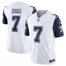 Wholesale Cheap Men\'s Dallas Cowboys #7 Trevon Diggs White 2023 F.U.S.E. Vapor Limited Stitched Football Jersey