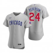 Wholesale Cheap Men's Chicago Cubs #24 Joc Pederson Nike Gray Authentic Road Jersey