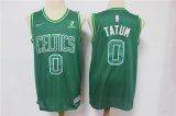 Wholesale Cheap Men's Boston Celtics #0 Jayson Tatum Green Nike Swingman 2021 Earned Edition Stitched Jersey With Sponsor Logo