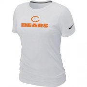 Wholesale Cheap Women's Nike Chicago Bears Authentic logo T-Shirt White