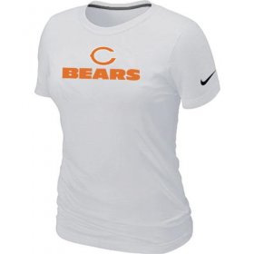 Wholesale Cheap Women\'s Nike Chicago Bears Authentic logo T-Shirt White