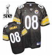 Wholesale Cheap Steelers #8 President Obama Super Black Bowl XLV Stitched NFL Jersey