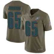 Wholesale Cheap Nike Eagles #65 Lane Johnson Olive Men's Stitched NFL Limited 2017 Salute To Service Jersey