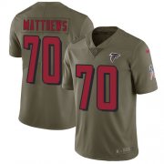 Wholesale Cheap Nike Falcons #70 Jake Matthews Olive Men's Stitched NFL Limited 2017 Salute To Service Jersey