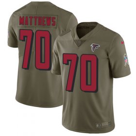Wholesale Cheap Nike Falcons #70 Jake Matthews Olive Men\'s Stitched NFL Limited 2017 Salute To Service Jersey