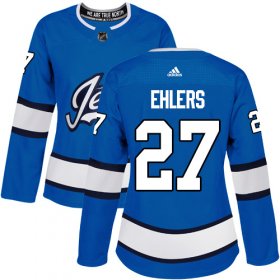 Wholesale Cheap Adidas Jets #27 Nikolaj Ehlers Blue Alternate Authentic Women\'s Stitched NHL Jersey