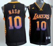 Wholesale Cheap Los Angeles Lakers #10 Steve Nash 2012 Vibe Black Fashion Jersey