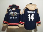 Wholesale Cheap Men's New Orleans Pelicans #14 Brandon Ingram Navy Ageless Must-Have Lace-Up Pullover Hoodie