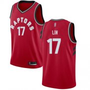 Wholesale Cheap Men's #17 Jeremy Lin Red Swingman Jersey - Toronto Raptors #17 Icon Edition Basketball