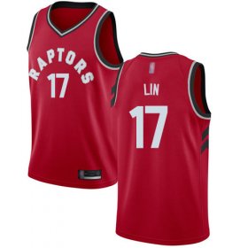 Wholesale Cheap Men\'s #17 Jeremy Lin Red Swingman Jersey - Toronto Raptors #17 Icon Edition Basketball