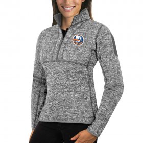Wholesale Cheap New York Islanders Antigua Women\'s Fortune 1/2-Zip Pullover Sweater Black