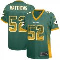 Wholesale Cheap Nike Packers #52 Clay Matthews Green Team Color Women's Stitched NFL Elite Drift Fashion Jersey