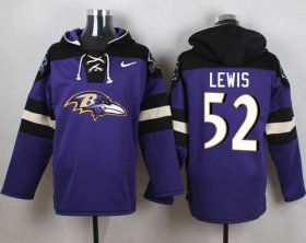 Wholesale Cheap Nike Ravens #52 Ray Lewis Purple Player Pullover NFL Hoodie