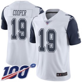 Wholesale Cheap Nike Cowboys #19 Amari Cooper White Men\'s Stitched NFL Limited Rush 100th Season Jersey