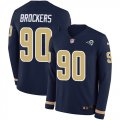 Wholesale Cheap Nike Rams #90 Michael Brockers Navy Blue Team Color Men's Stitched NFL Limited Therma Long Sleeve Jersey