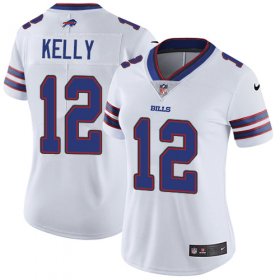 Wholesale Cheap Nike Bills #12 Jim Kelly White Women\'s Stitched NFL Vapor Untouchable Limited Jersey