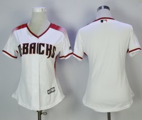 Wholesale Cheap Diamondbacks Blank White/Sedona Home Women\'s Stitched MLB Jersey