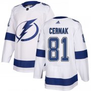 Cheap Adidas Lightning #81 Erik Cernak White Road Authentic Stitched NHL Jersey