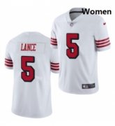 Wholesale Cheap Women San Francisco 49ers #5 Trey Lance Jersey White 2021 Color Rush Limited