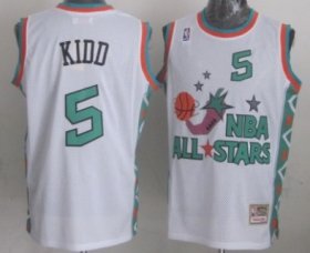 Wholesale Cheap NBA 1996 All-Star #5 Jason Kidd White Swingman Throwback Jersey