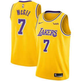 Wholesale Cheap Men\'s Los Angeles Lakers #7 JaVale McGee Gold Nike NBA Icon Edition Swingman Jersey