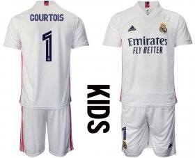 Wholesale Cheap Youth 2020-2021 club Real Madrid home 1 white Soccer Jerseys1