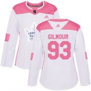 Wholesale Cheap Adidas Maple Leafs #93 Doug Gilmour White/Pink Authentic Fashion Women's Stitched NHL Jersey